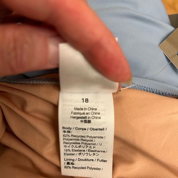 J. Crew Factory One Shoulder Onepiece Swimsuit Ruched Size 18 Light Blue NWT - Picture 6 of 6